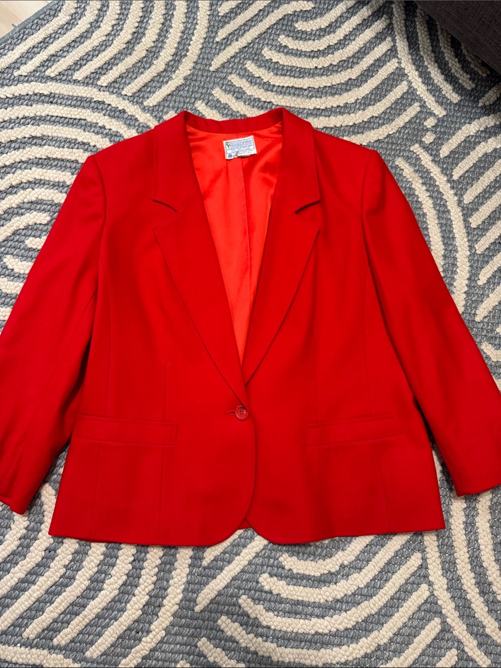 Vintage 60s 70s Pendleton Bright Red Virgin Wool Blazer Made in USA